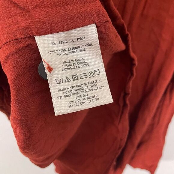 Maeve | Anthropologie Red Collared Henley Long Sleeve Dress - Picture 7 of 7